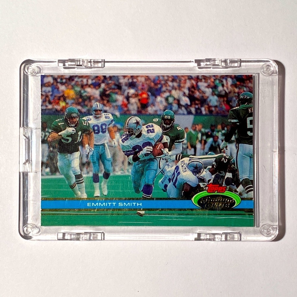 1991 Topps Stadium Club Emmitt Smith Rookie Football Card #2 Dallas Cowboys RC‌